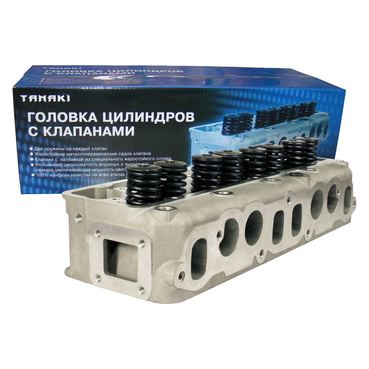 aac64bf2695ba929f07feee2b9e604db.png Головка блока цилиндров ГБЦ Газель ЗМЗ-402, 4026 в сборе (Аи-92) (аналог 402.1003007-10) TANAKI